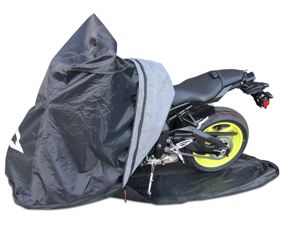 Large TES Cover for Sport bikes and smaller cruisers. Fully Enclosed Motorcycle Cover. 